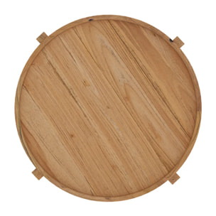 Table basse ronde en bois de teck recyclé D70 cm - Kouma