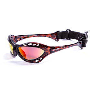 Gafas de deportes acuáticos OCEAN CUMBUCO - Marrón demi / Revo roja
