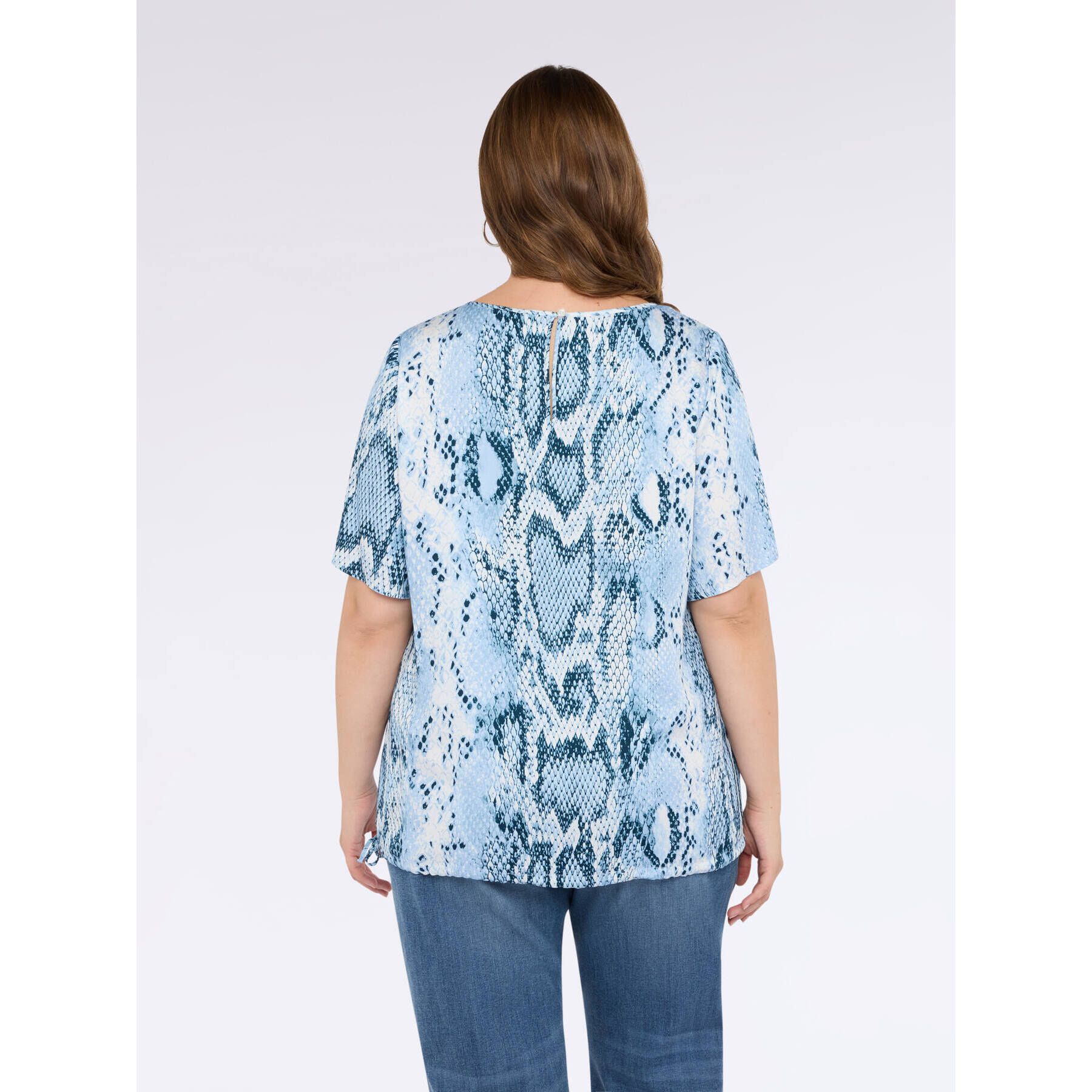 Fiorella Rubino - Blusa a fantasia rettile - Azzurro