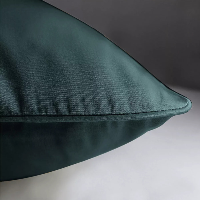 Lot de 2 taies satin de coton 115 g/m² uni canard Ava uni vert anglais