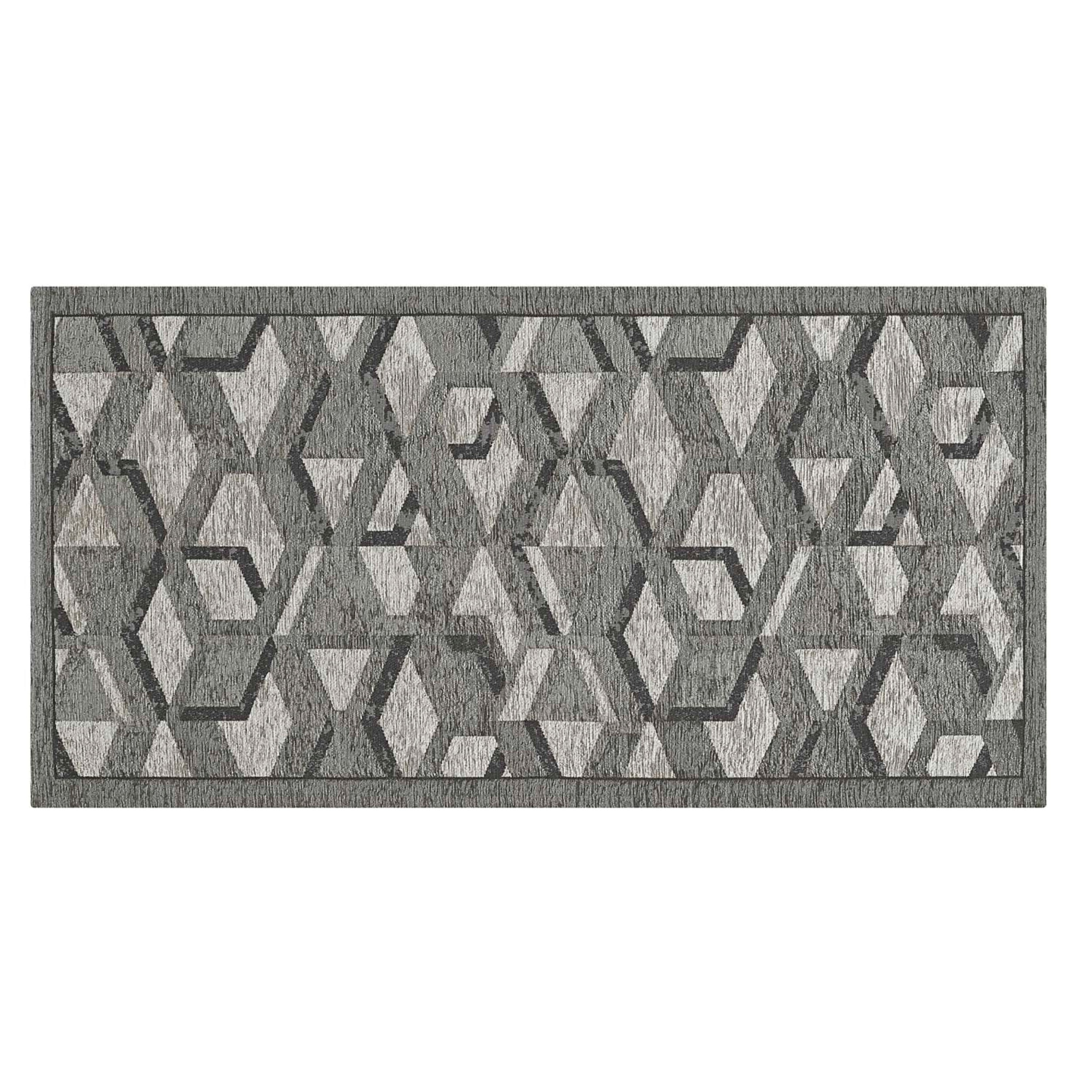 Tappetino Passatoia Per Cucina Grigio-Nero