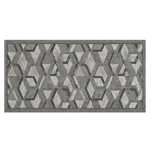 Tappetino Passatoia Per Cucina Grigio-Nero