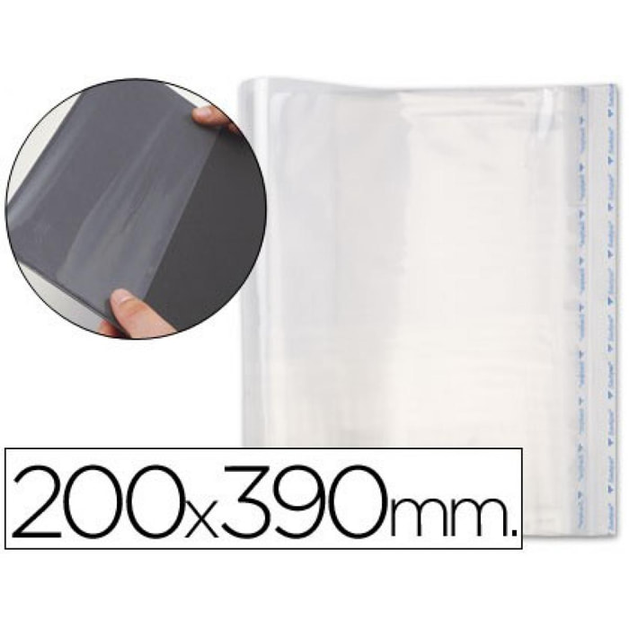 Forralibro pp ajustable adhesivo 200x390mm -blister (Pack de 25 uds.)