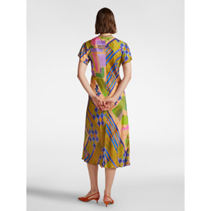 Elena Mirò - Vestido midi estampado - Rosa