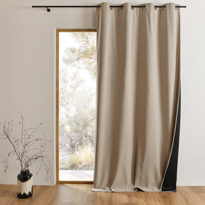 Rideau thermique obscurcissant à œillets - Beige