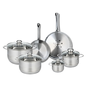 Ensemble de 2 Poêles de cuisson 24 et 28 cm et 4 faitouts 12, 16, 20 et 24 cm Elo Profi Brillant