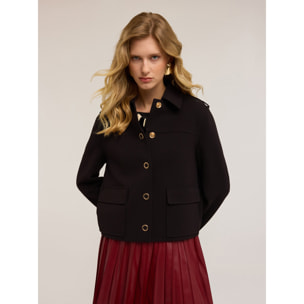 Motivi - Chaqueta de mezcla de viscosa con solapas - Negro