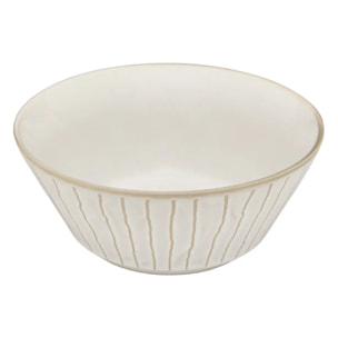 Bol motif lignes Camille D.16cm blanc