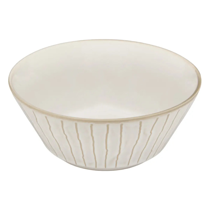 Bol motif lignes Camille D.16cm blanc