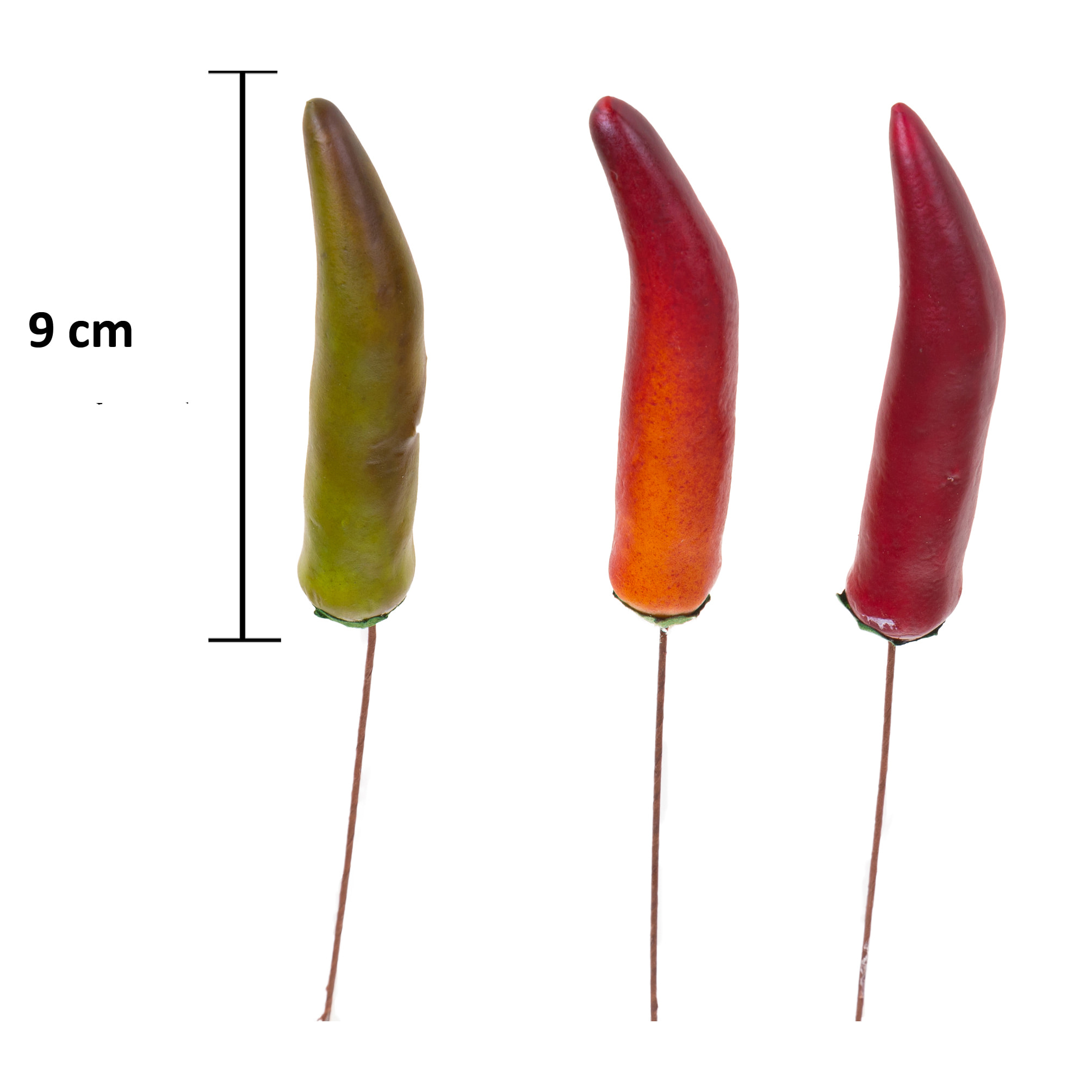 Peperoncini 12 Pezzi. Altezza 9 Cm - Pezzi 6 - 2X18X2cm - Colore: Multicolore - Bianchi Dino - Frutta E Verdura