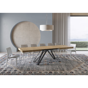 Mesa extensible 90x180/284 cm Terium roble natural patas antracita