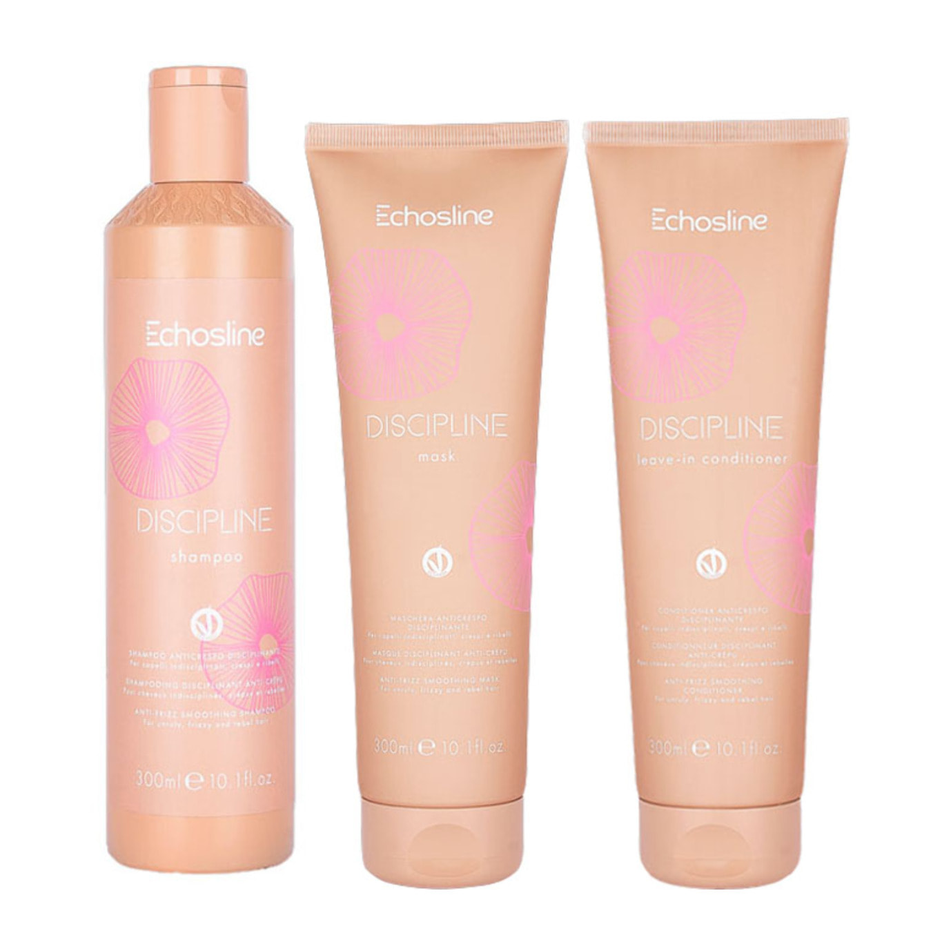 ECHOSLINE Kit Discipline Shampoo 300ml + Mask 300ml + Leave In Conditioner 300ml