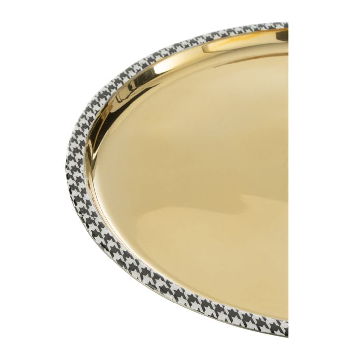 J-Line plateau Rond Pied-De-Poule - acier inoxydable - or