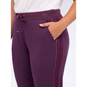 Fiorella Rubino - Pantaloni Jogger in tessuto scuba - Viola