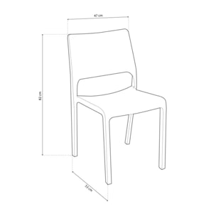 Pack 4 sillas de exterior Shine Blanco