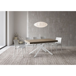 Tavolo allungabile 90x160/264 cm Karida tortora gambe bianche