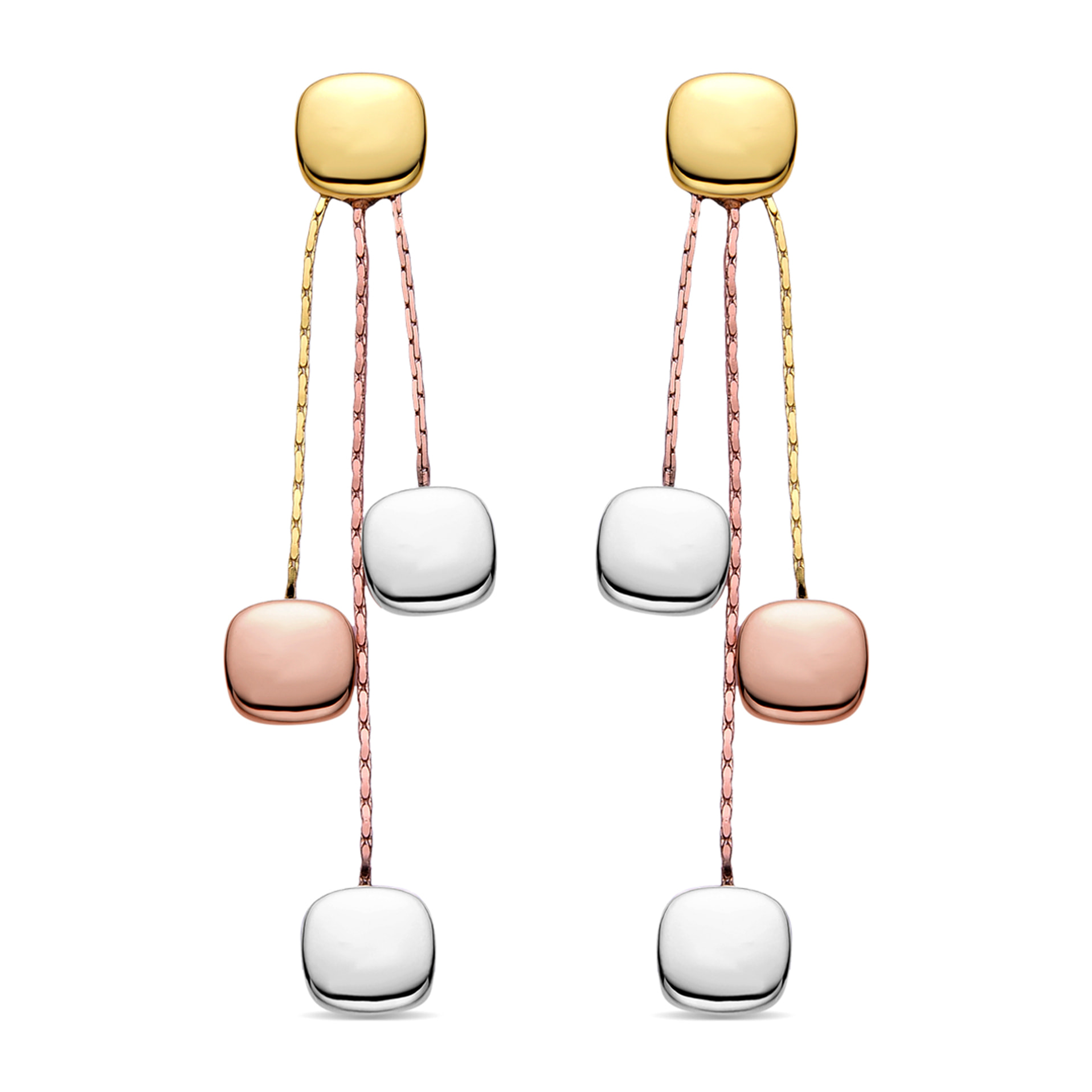 Pendientes acabados en oro amarillo de 18K