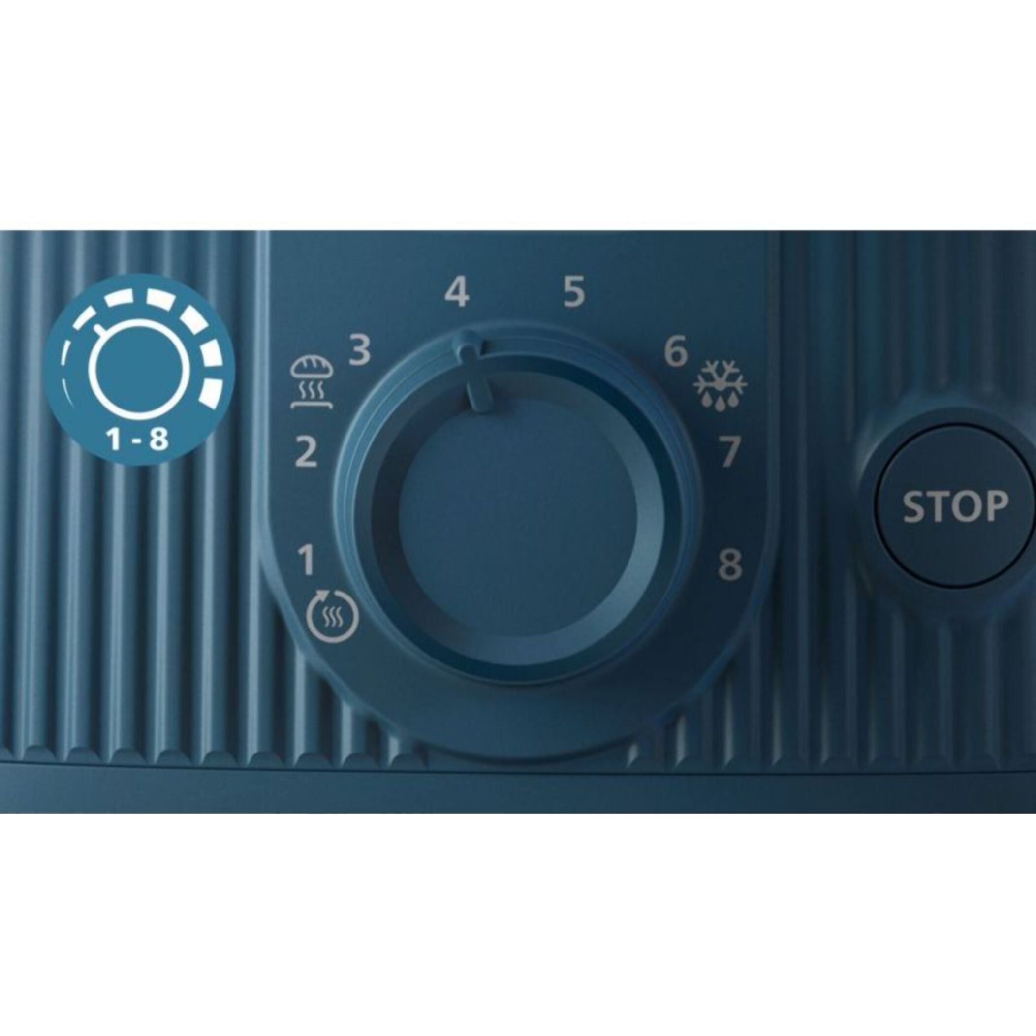 Grille-pain PHILIPS HD2511/70 Toaster bleu Série 3000, 2 fentes, 900W