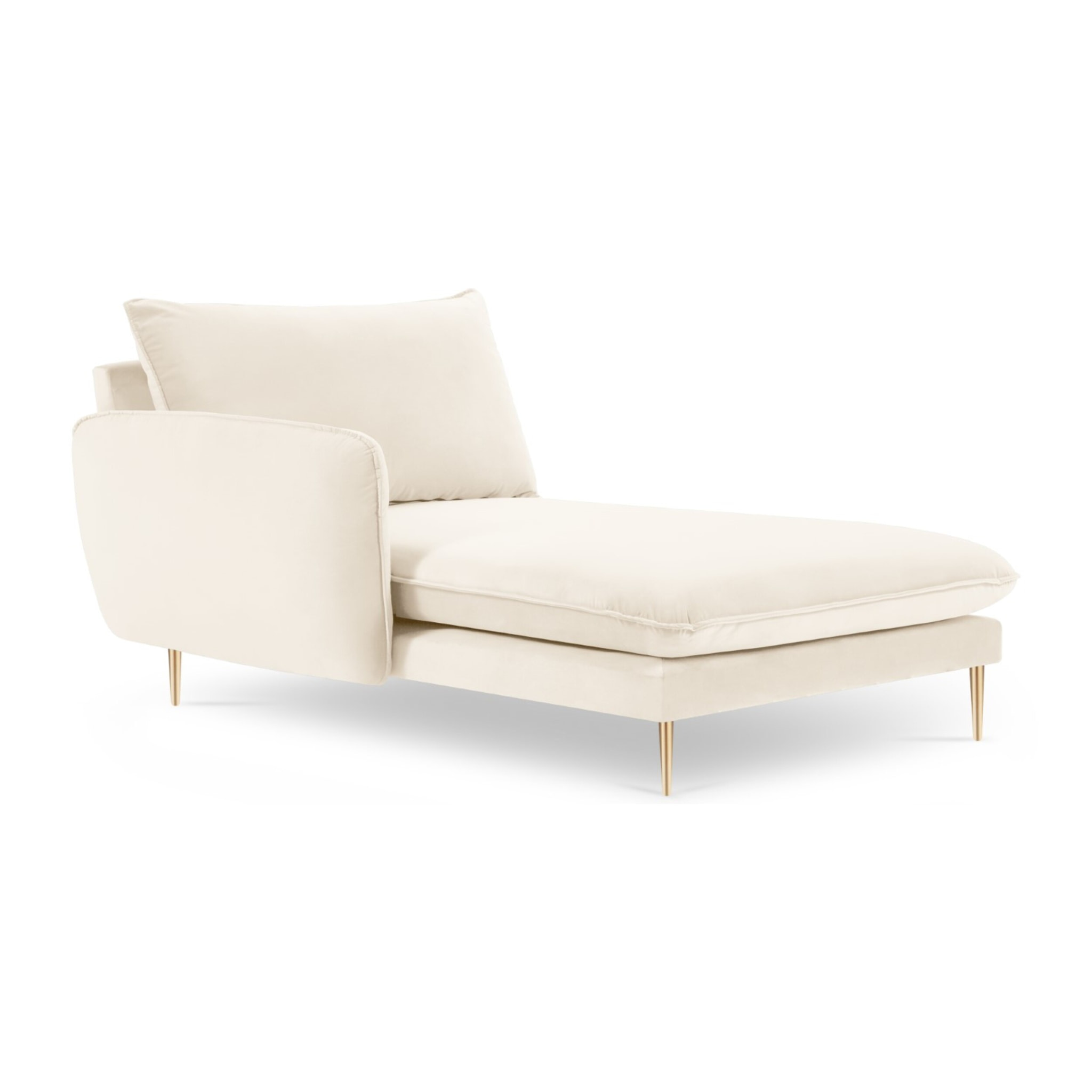 Méridienne gauche "Vienna" en velours beige clair