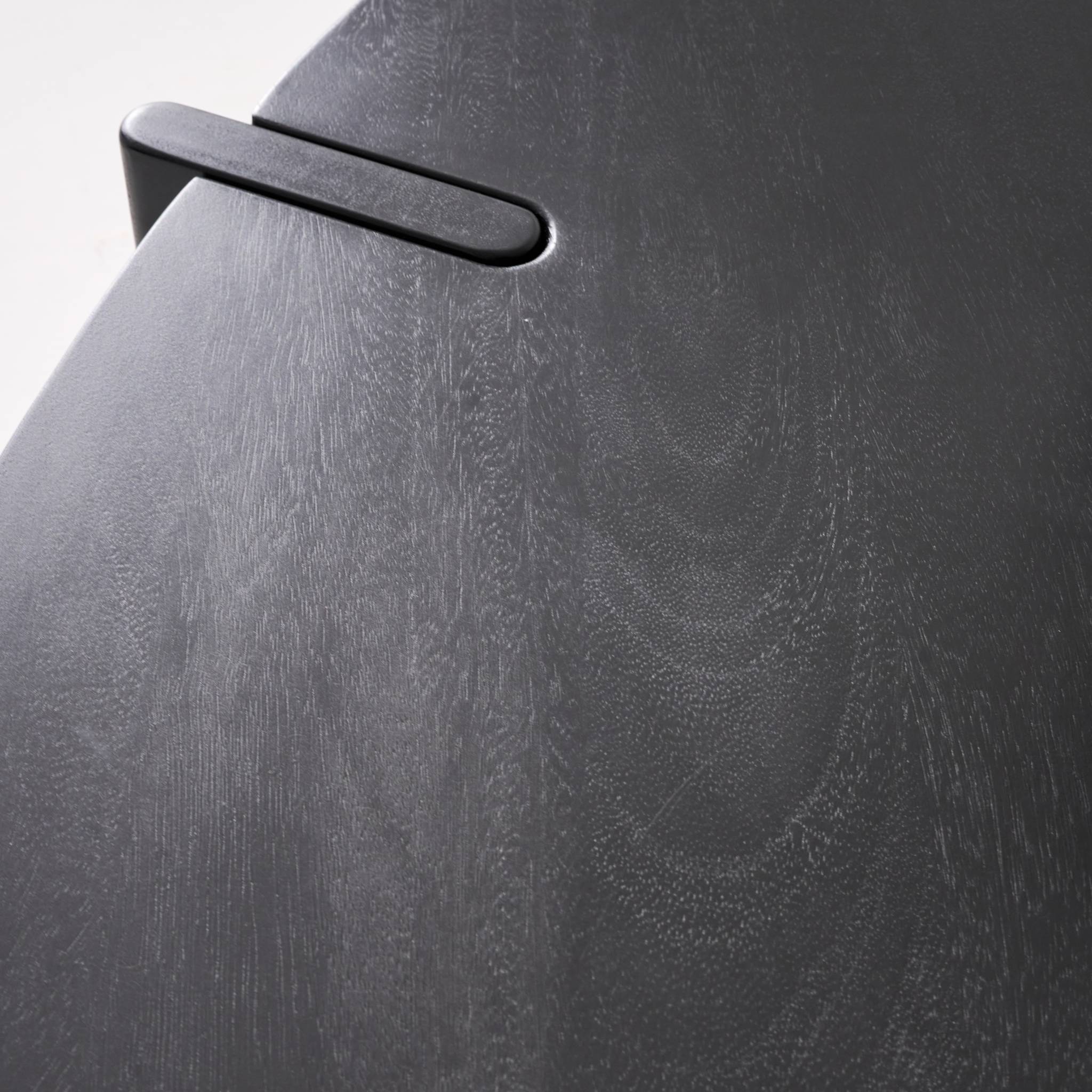 Table basse ovale en bois de manguier massif noir 120cm