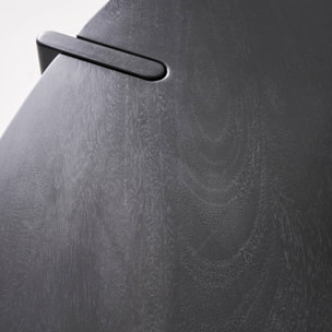 Table basse ovale en bois de manguier massif noir 120cm