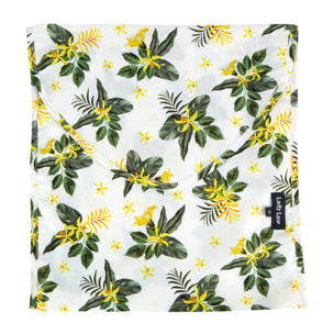 PIGIAMA LADY LAW cotone bianco fiori gialli e verdi
