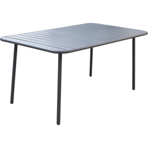 Table jardin en métal "Bilbao" - 150 x 90 x 71 cm - Gris