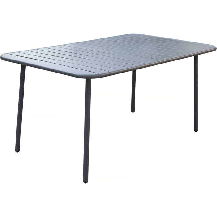 Table jardin en métal "Bilbao" - 150 x 90 x 71 cm - Gris