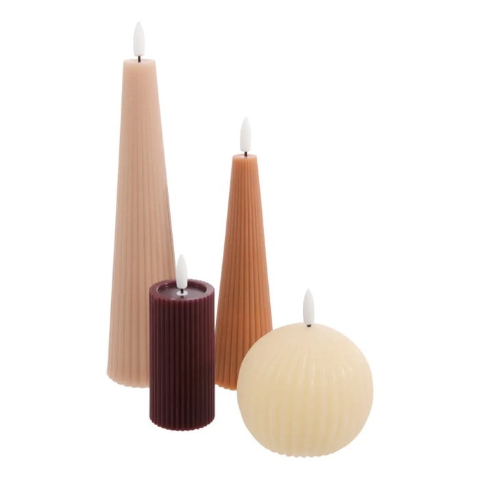 Lot de 4 bougies LED Crysta
