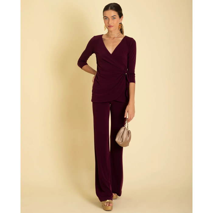 Blusa de mujer drapeada elegante