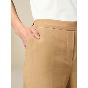 Oltre - Pantalón en mezcla de lino - Beige