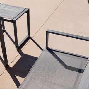 Table de jardin encastrable acier et textilène + 4 assises TAVENA