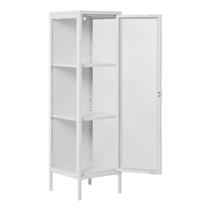 Vetrina Brisbane Slim con 1 anta in vetro, acciaio bianco 40×35×140 cm