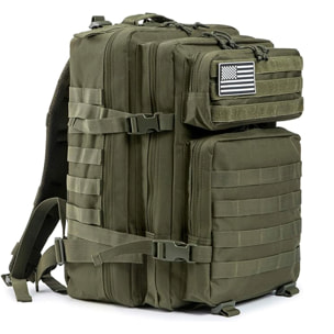 Mochila táctica militar de 45 Litros con sistema Molle de gran capacidad e impermeable. Perfecta para emergencias, días de caza, senderismo y acampadas.