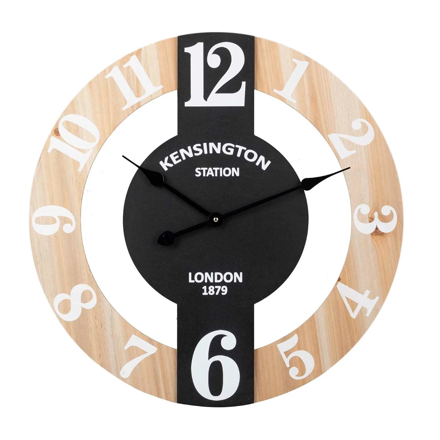 Reloj Pared Metal Madera 60x5x60 Cm