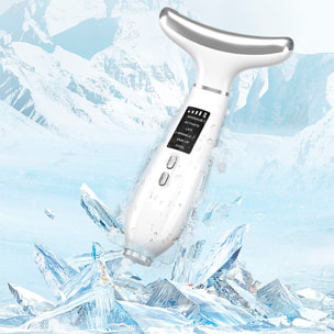 Dispositivo de belleza 6 en 1 con LED, EMS, iones, frío, calor y vibración.