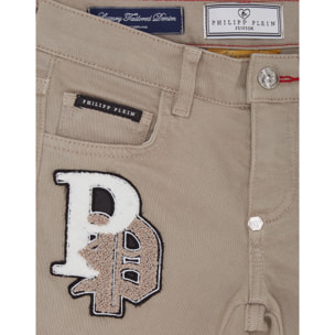 PHILIPP PLEIN DENIM SHORTS FERMENTERA BULLDOGS