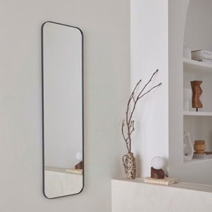Miroir rectangulaire acier noir 34 x 119 x 1.8 cm - Harold