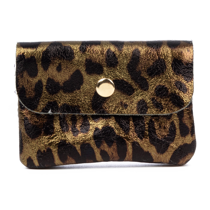 Alpignano monedero mujer. Piel auténtica Gamuza lacada brillante.