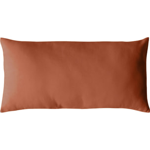 Coussin non déhoussable en coton uni - Brique