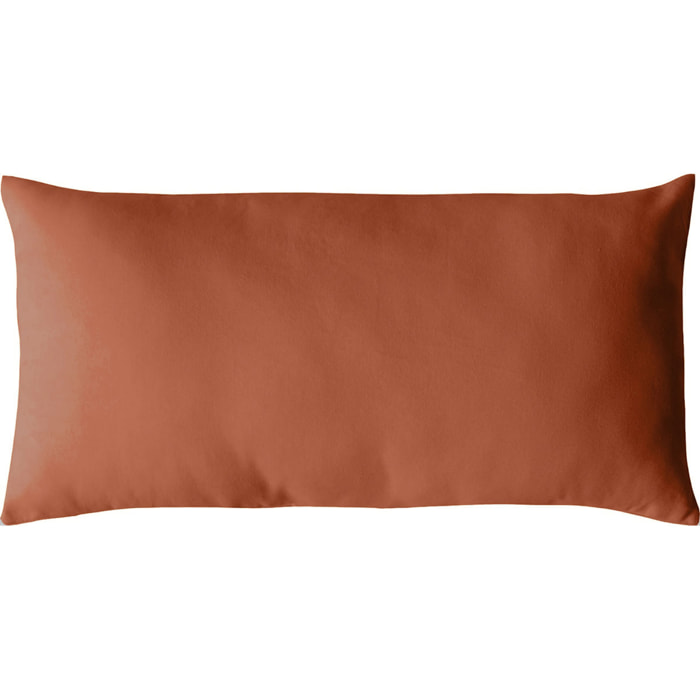 Coussin non déhoussable en coton uni - Brique