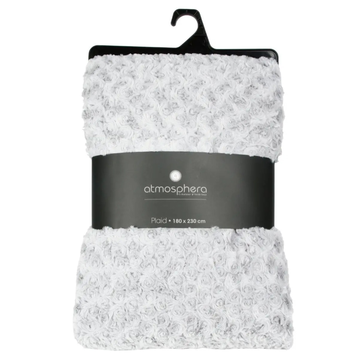 Plaid bouclette fausse fourrure gris 180x230cm