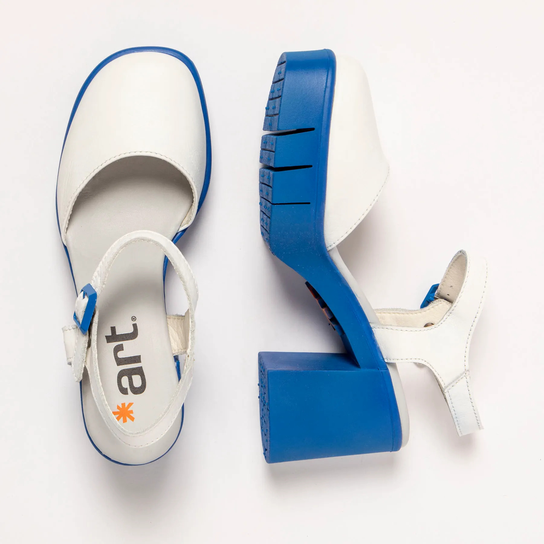 Sandalias con tacón 1991 NAPPA WHITE-BLUE / EIVISSA color White-blue