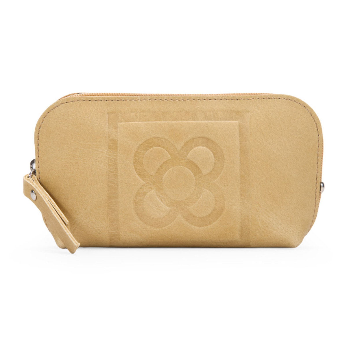 Monedero oro piel con flor de Barcelona
