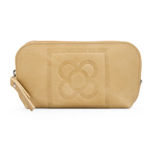 Monedero oro piel con flor de Barcelona