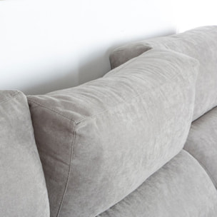 Canapé d'angle Dandy -textile, mousse pu, bois et panneau de particules-couleur gris 295 x 103 x 170 cm