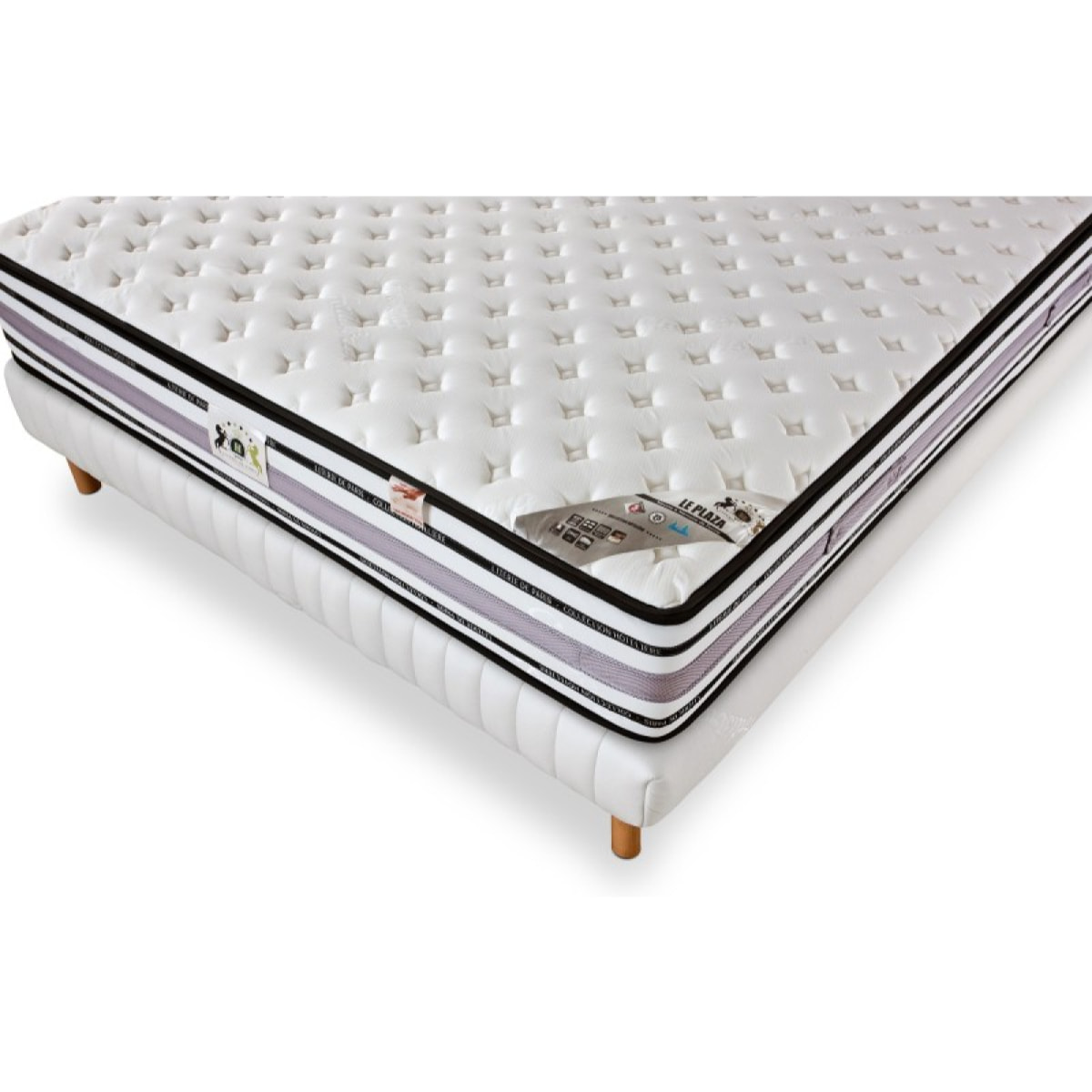 ENSEMBLE LE PLAZA LUXE - Matelas 2 places + 1 Sommier