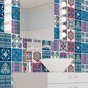 Stickers muraux - Sticker Mural Carrelage adhésif Cuisine Salle de Bain - 12 STICKERS CARREAUX DE CIMENT AUSTRALIA