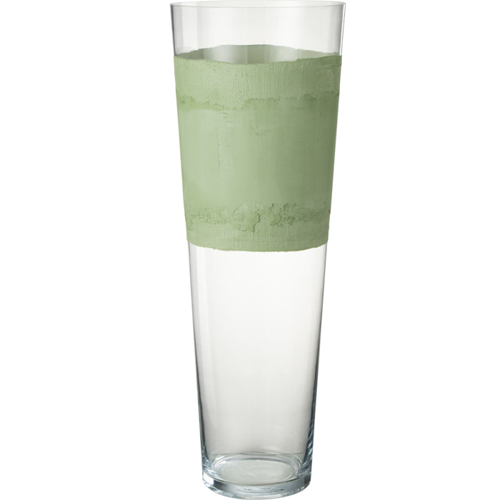 J-Line Vase Delph Verre Transparent/Vert Extralarge