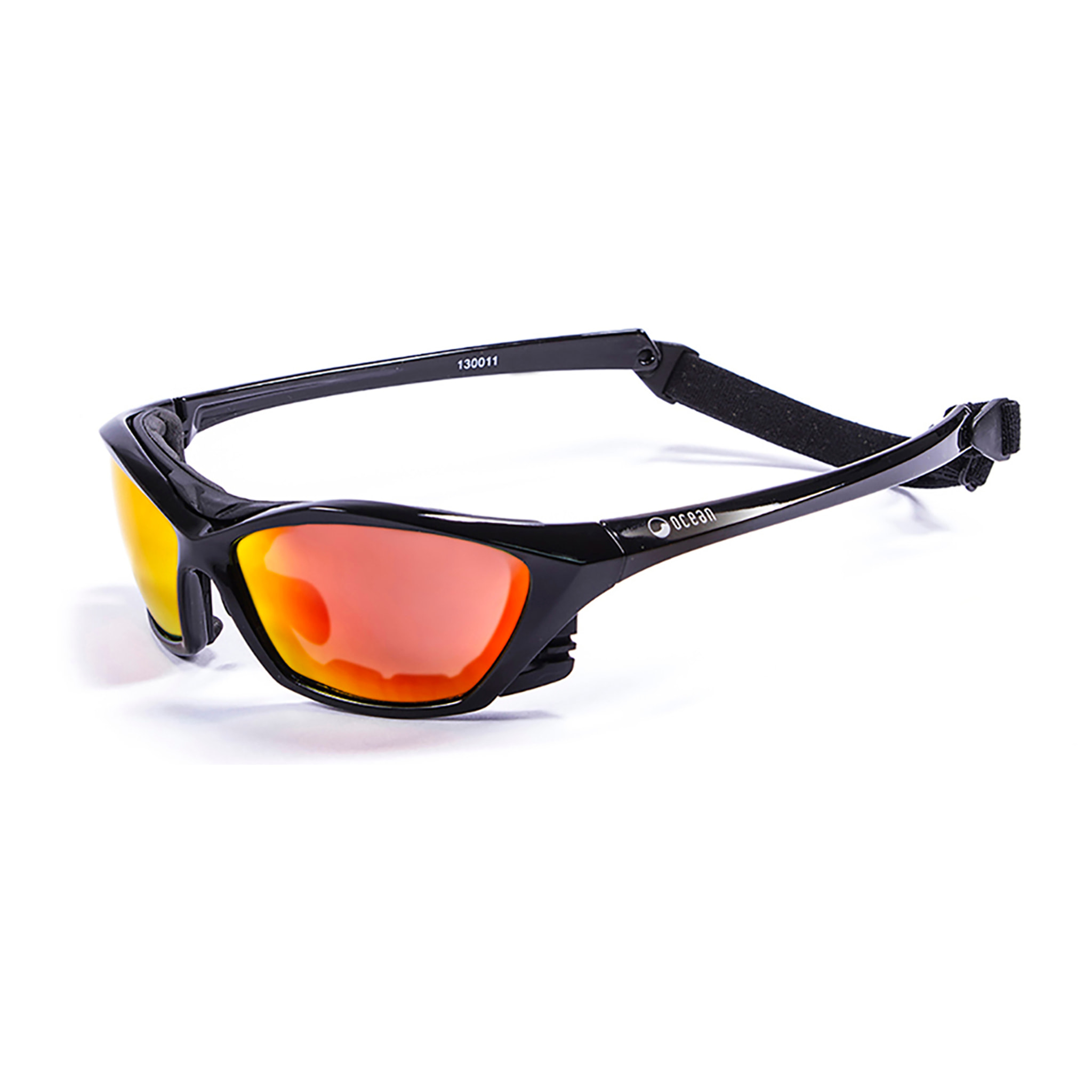 Gafas de deportes acuáticos OCEAN LAKE GARDA - Negro mate / Revo roja